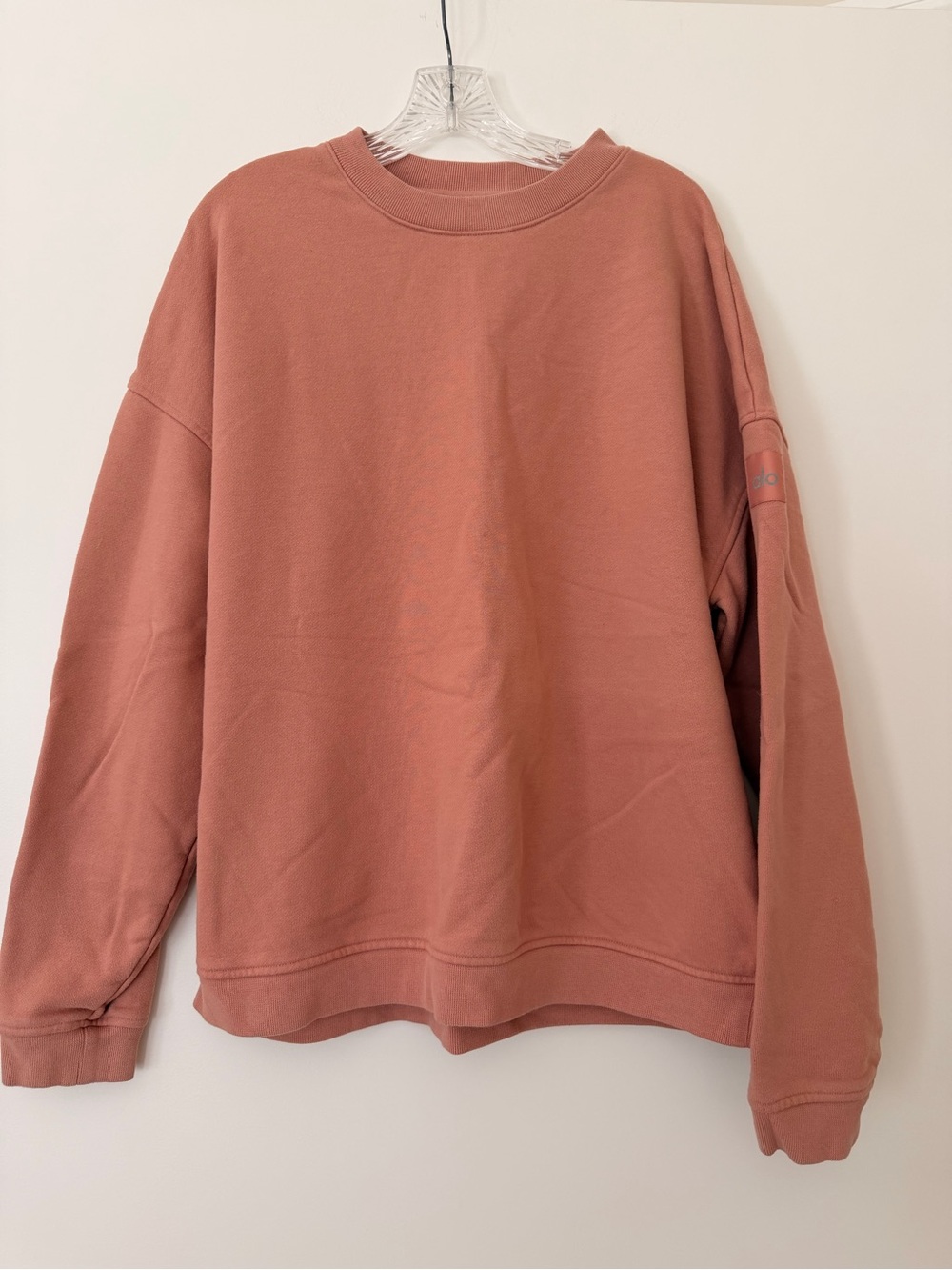 ALO Yoga Women’s Crewneck Sweatshirt Dusty Rose Oversized Large EUC Fall Autumn